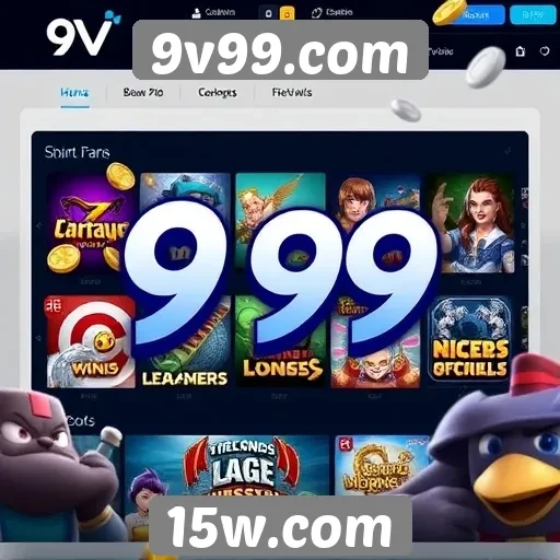 Variedade de jogos disponíveis no 9v99.com